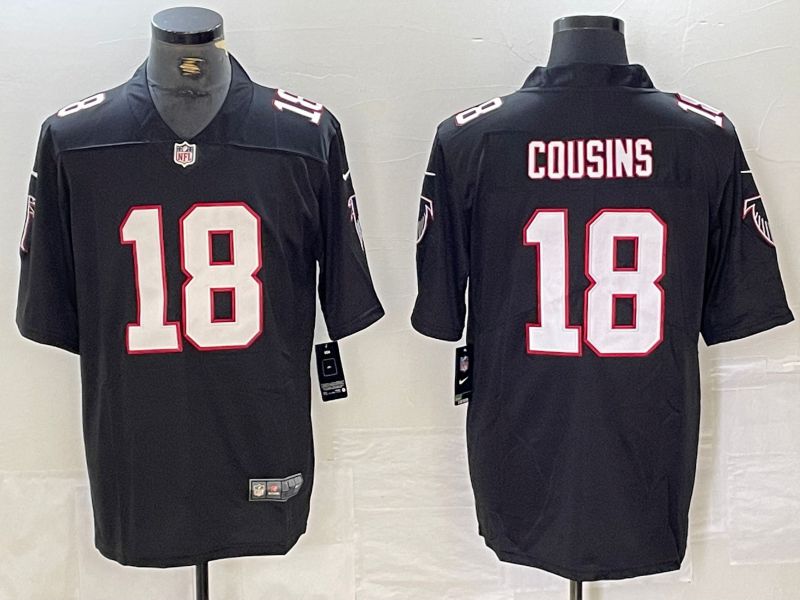 Men Atlanta Falcons 18 Cousins Black Second generation 2024 Nike Limited NFL Jersey